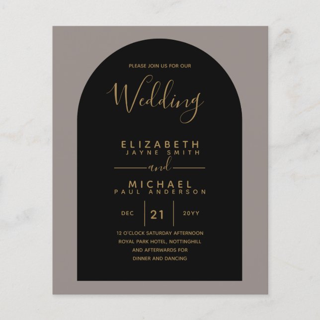 Papier BUDGET Bilingue Espagnol Boda Anglais Mariage (Devant)