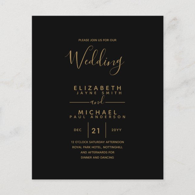 Papier Budget Bilingue Espagnol BODA Anglais Mariage (Devant)