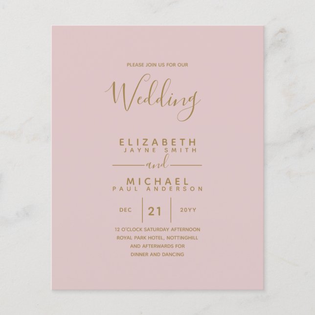 Papier Budget Bilingue Espagnol BODA Anglais Mariage (Devant)