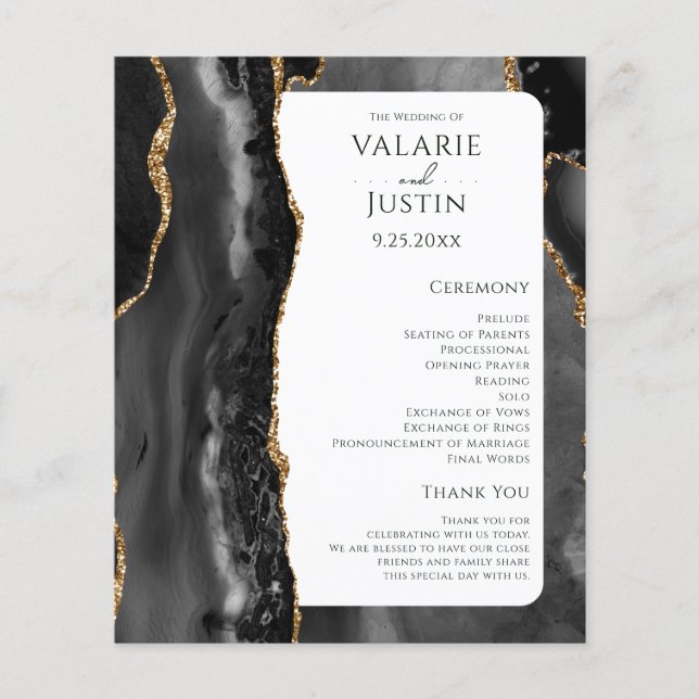 Papier Budget Black Agate Gold Parties scintillant progra (Devant)