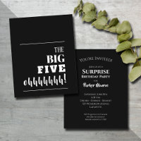 Budget Black and White 50e anniversaire Invitation