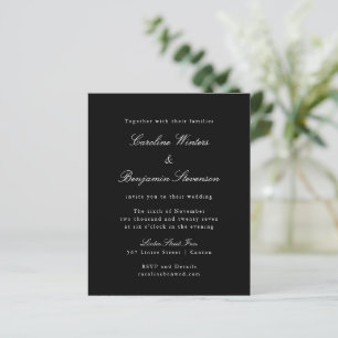 Papier Budget Black Formal Élégant Mariage Invitation