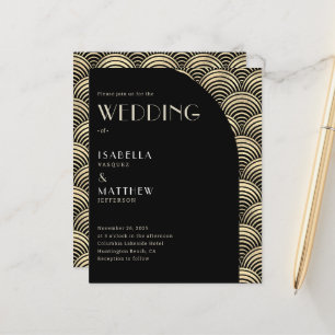Papier Budget Black Gold Art Déco Faire-part de mariage