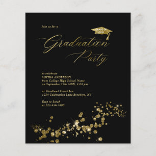 Papier Budget Black Gold Dust Confetti Graduation Party