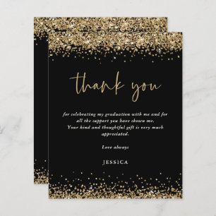 Papier Budget Black Gold Parties scintillant 2024 Graduat