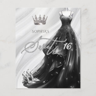 Papier Budget Black Parties scintillant robe douce 16 Inv