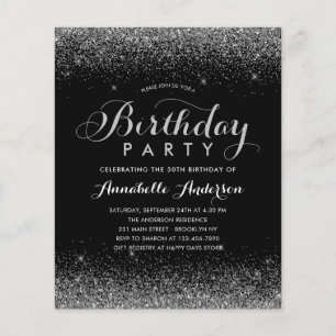 Papier Budget Black Silver Grey Parties scintillant N'imp