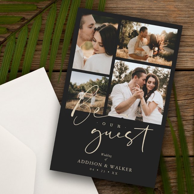 Papier Budget Black Trendy Collage Wedding (Créateur téléchargé)
