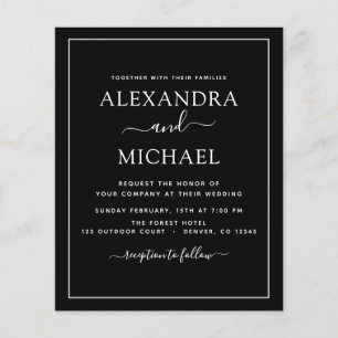 Papier Budget Black White Mariage Typographie moderne