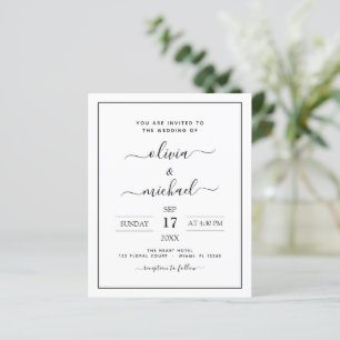 Papier Budget Black White Mariage Typographie moderne
