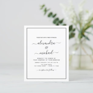 Papier Budget Black White Mariage Typographie moderne