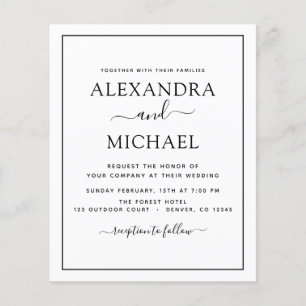 Papier Budget Black White Mariage Typographie moderne