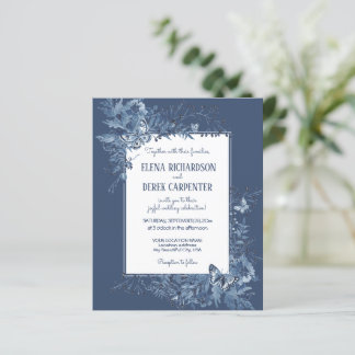 Papier Budget Blanc Dusty Blue Fleur sauvage Floral Maria