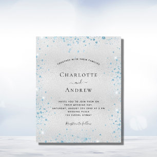 Papier Budget bleu parties scintillant d'hiver mariage