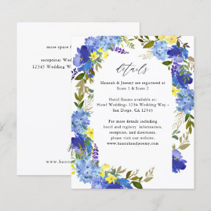 Papier Budget bleu violet et jaune Détails floraux