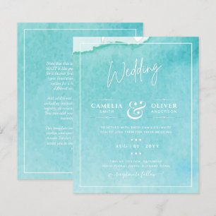 Papier Budget BLIZZARD BLUE Watercolor Plage Mariage