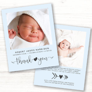 Papier Budget Blue Baby Boy Photo Faire-part de naissance