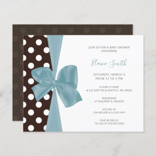 Papier Budget Blue Bow Boy Baby Shower Invitations
