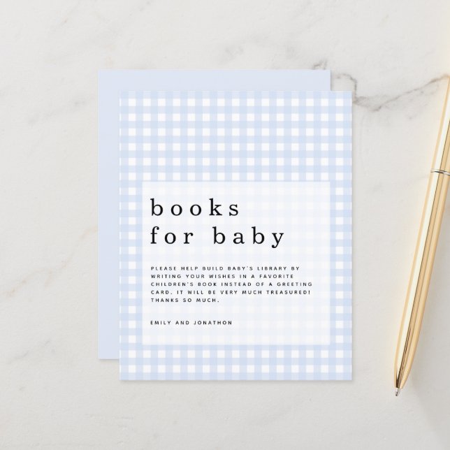 Papier Budget Blue En vichy Livres pour Bébé (Devant/Arrière en situation)