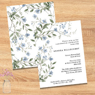 Papier Budget Blue Fleur sauvage Homeschool Grad Invitati