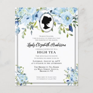 Papier Budget Blue Floral Regency High Tea Fête des marié