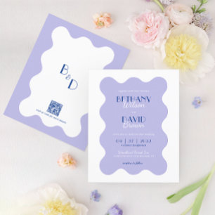 Papier BUDGET Blue Lavender Wave Monogramme QR Code Maria