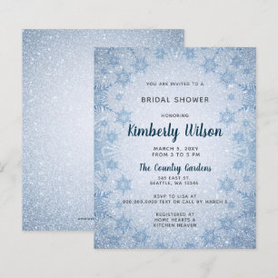 Papier Budget Blue Snowflakes Invitation à la douche nupt