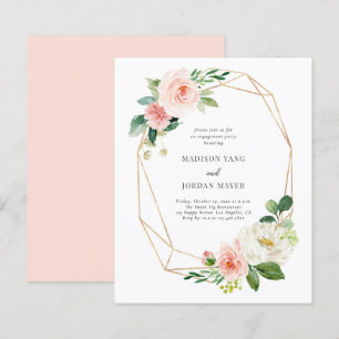 Papier Budget Blush Floral Engagement Party Invitation