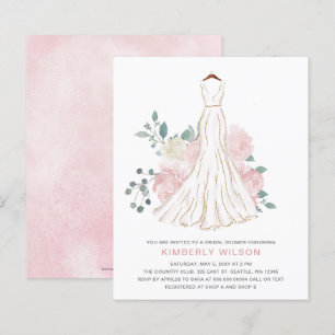 Papier Budget Blush Floral Mariage Fête des mariées robe