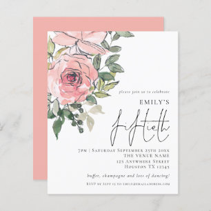 Papier Budget Blush Florals Cinquantième anniversaire Inv
