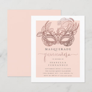 Papier Budget Blush Gold Masquerade Quinceañera Anniversa