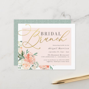 Papier Budget Blush & Gold Script Floral Bridal Brunch