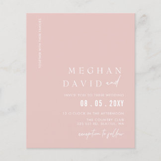 Papier Budget Blush Moderne Faire-part de mariage