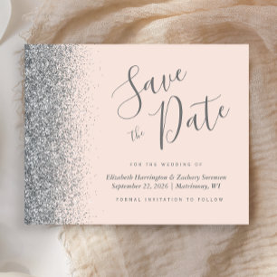 Papier Budget Blush Pink Silver Wedding Enregistrer la da