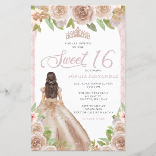 Papier Budget Blush Rose Gold Princess Tiara Sweet 16