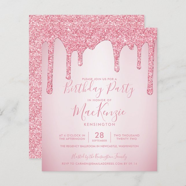 Papier BUDGET Blush rose Parties scintillant Drivers Chaq (Devant / Derrière)