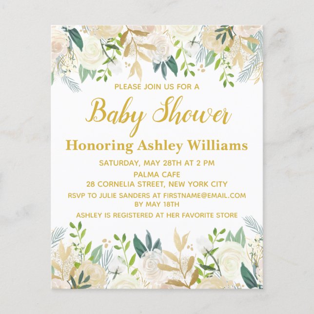 Papier Budget Boho Baby shower Invitation Genre Neutre (Devant)