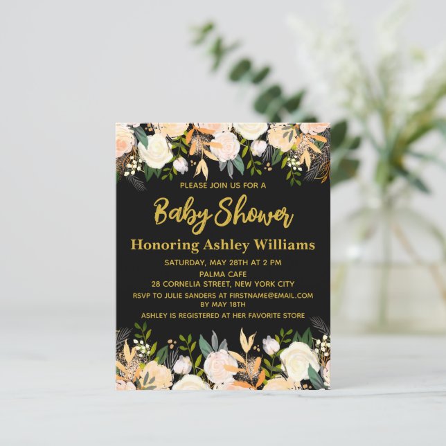 Papier Budget Boho Baby shower Invitation Genre Neutre (Debout devant)