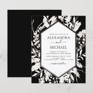 Papier Budget Boho Black Botanical Faire-part de mariage
