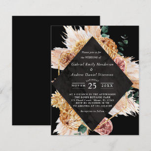 Papier Budget Boho Black Desert Faire-part de mariage