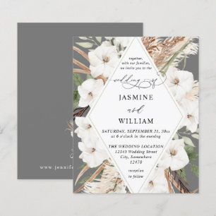 Papier Budget Boho Blanc Floral Mariage de automne été