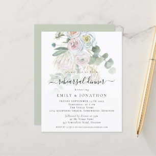 Papier Budget Boho Botaniques Répétition Dîner Invitation