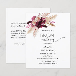 Papier Budget Boho Bourgogne & Fête des mariées florale r