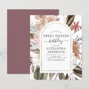 Papier Budget Boho Burgundy Sweet 16 Anniversaire Invitat