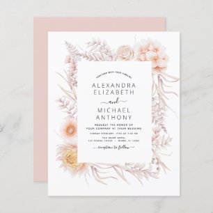 Papier Budget Boho Chic Dusty Pink Desert Mariage