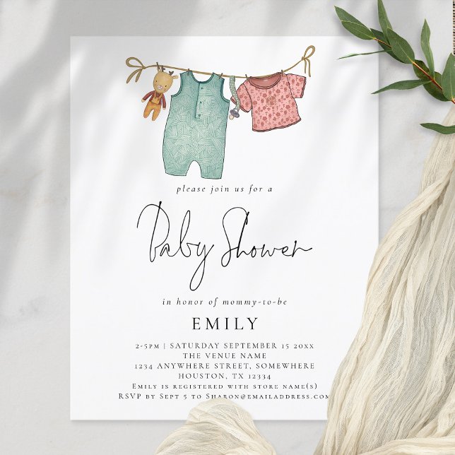 Papier Budget Boho Chic Vêtements en ligne Baby shower (Créateur téléchargé)