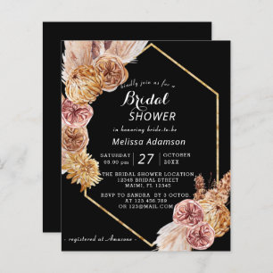 Papier Budget Boho Desert Black Bridal Shower Invitation