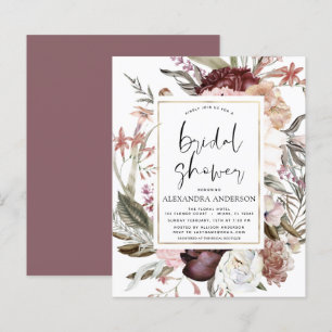 Papier Budget Boho Dusty Pink Burgundy Fête des mariées