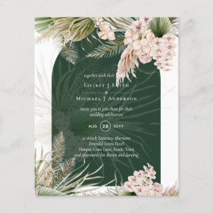 Papier BUDGET BOHO Emerald Green Pampas Grass Mariage