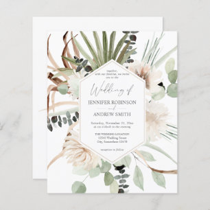 Papier Budget Boho Eucalyptus Palm Leaf & Floral Mariage